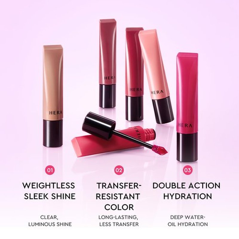 HERA Sensual Tinted Shine Lip Serum #220 SUNDAZE | Weightless Sleek Shine, Transfer-Resistant Color, 12-Hour Soft Lip Stain Oil, Double Hydration wih Hyaluronic Acid, High-Gloss Finish, 0.30 oz.