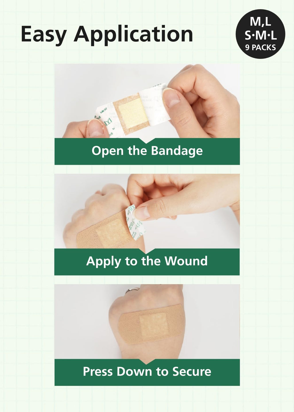 Easyderm Soft Stretch Bandage Multipacks 9 Packs (3 Packs of Each Size) 168 Counts | Waterproof, 4X Flexible, and Skin-Like Adhesive Bandages for First Aid, for Sensitive Skin Stocking Stuffer