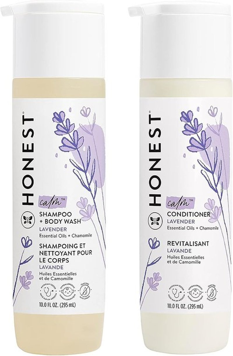 The Honest Company Baby Shampoo & Body Wash Duo - 2-in-1 Cleansing, Lavender Calm, 20 fl oz