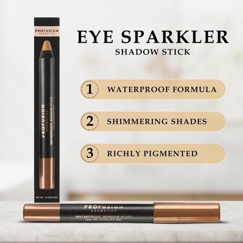 Profusion Cosmetics Waterproof Creamy Eyeshadow Stick - Long-Lasting Shimmer Finish | Vegan & Cruelty-Free, Glimmer