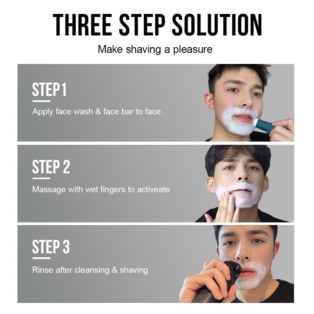 KWAN YEE GOR Shave Stick Bar and Face Wash for use with all Wet and Dry Shavers