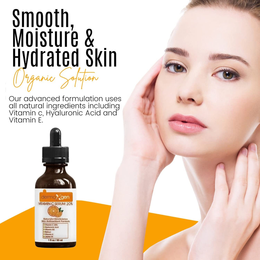 DERMAXGEN Organic 20% Vitamin C Serum for Face (01 Fl oz)