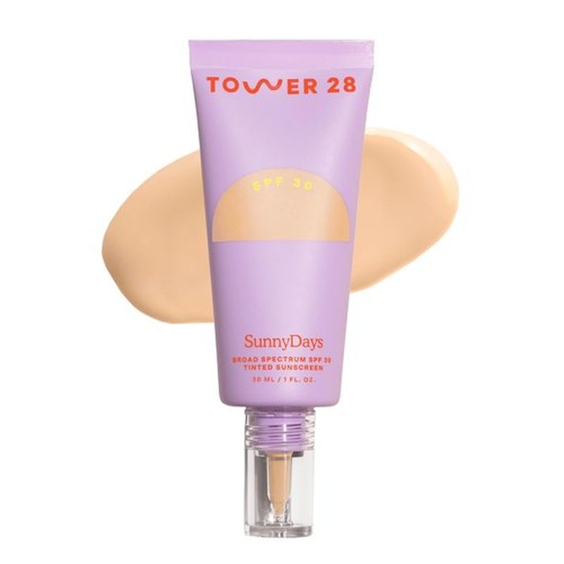 Tower 28 SunnyDays SPF 30 Tinted Moisturizer - Buildable Foundation & Mineral Sunscreen for Sensitive Skin - 15 Light/Warm (1 oz)