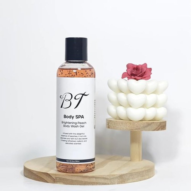 BT Body Spa Exfoliating Body Care Set - Vitamin C Scrub, Peach & Turmeric Gel Wash for Radiant Skin