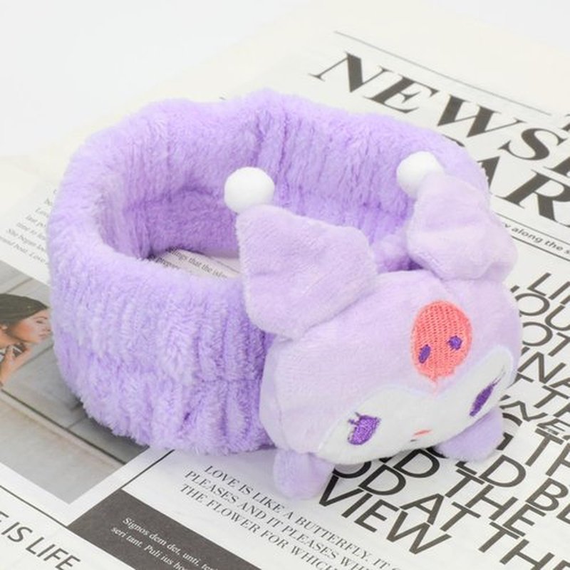 PERFECTSIGHT Kawaii Headband for Spa, Makeup, Washing Face, Party - 2 Pack Cute Hair Band for Shower Beauty Skincare, Soft Facial Headbands for Girls and Women (Purple+Blue)