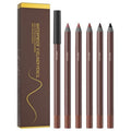 Pinkiou 5 Colors Eyeliner Pencil Set,24 Hour Waterproof Smudge-Proof Eye Liner Pencil, Long-Lasting Makeup Pencils for Eyebrows and Eyeliner (Plum, Stone, Chocolate, Brown, Black)
