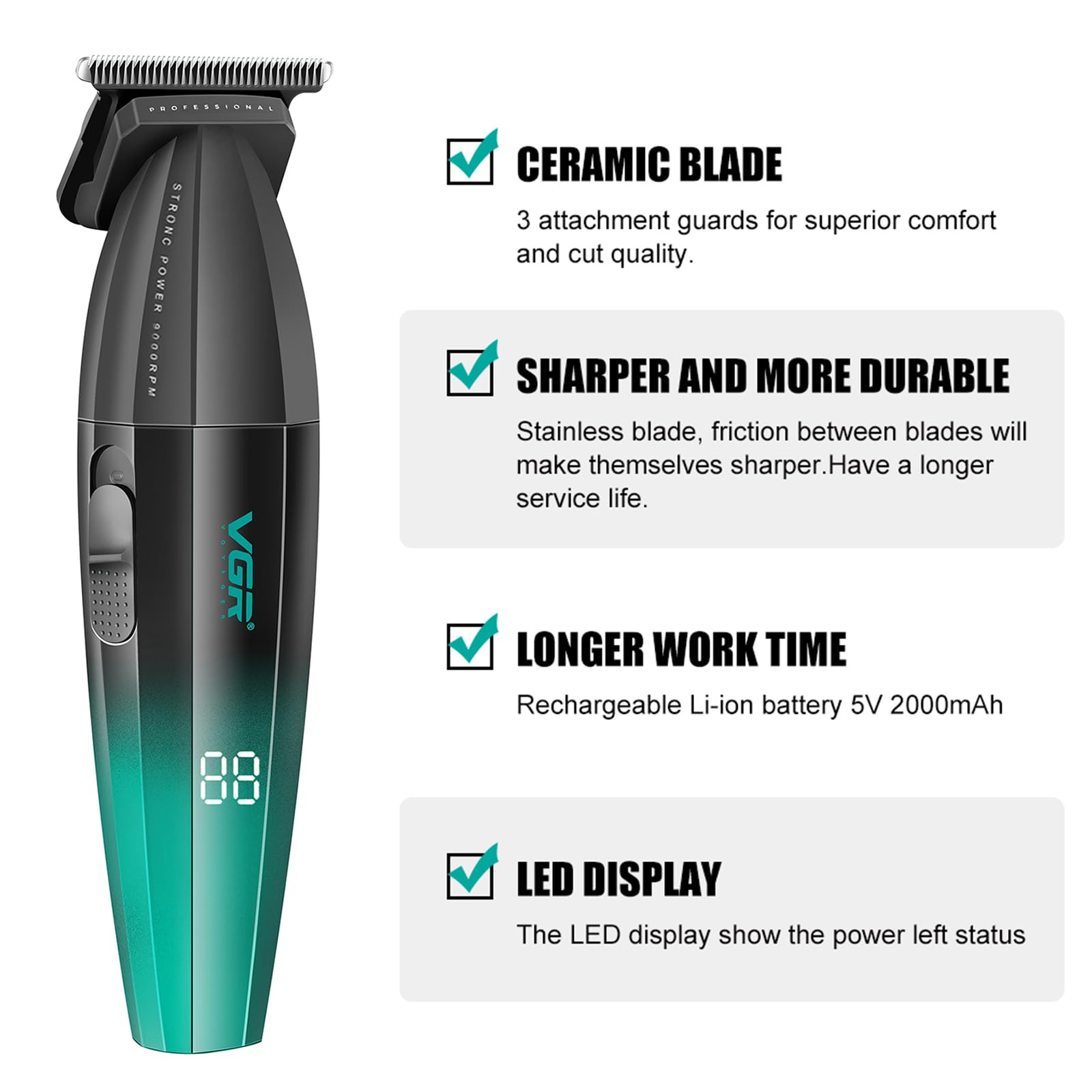 VGR 003 & 906 Professional Hair Clipper and Trimmer Set for Men, Gold