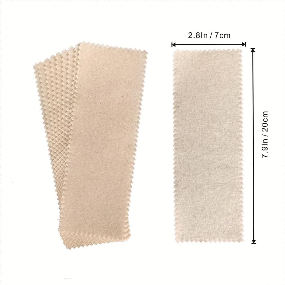 Natural Hair Removal Strips, Body and Facial Muslin Epilating Cotton Cloth Wax Strips, Large Precut Waxing Strips Bulk for Women Men (100 Pack)