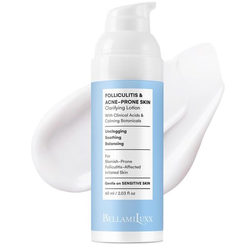 BellamiLuxx Folliculitis Acne Lotion - Soothes Itch & Redness, Reduces Body Acne & Bumps | Gentle Formula with Salicylic & Glycolic Acid