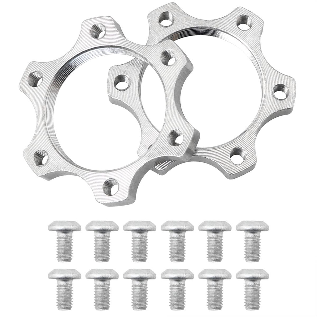 JJHXSM 2pcs Bike Freewheel Threaded Hubs Disk 44mm Brake Rotor 6 Bolt Flange Adapter with 12 Screws