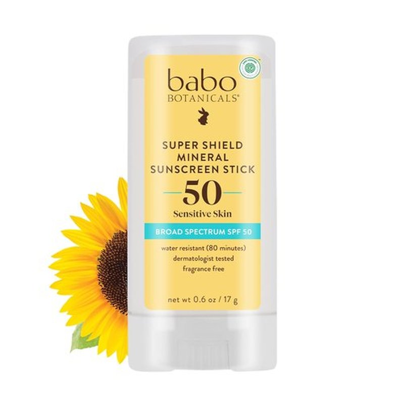 BABO Botanicals SPF 50 Super Shield Sunscreen Stick | 70% Organic, Natural Zinc Oxide, Fragrance-Free
