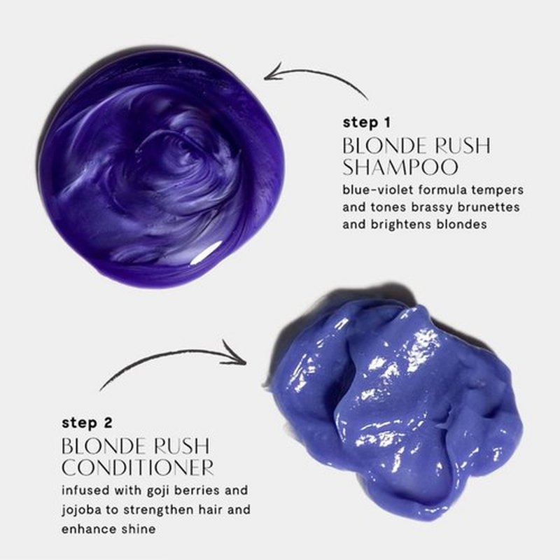 Prive Blonde Rush Conditioner - Blue-Violet Toning Formula for Natural & Bleached Blondes | Strengthens Damaged Hair