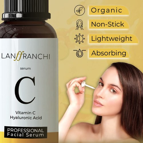 Regine Switzerland Vitamin C Face Serum - Brightening & Anti-Aging with Hyaluronic Acid | Hydrating, Fragrance-Free for All Skin Types (1 oz)