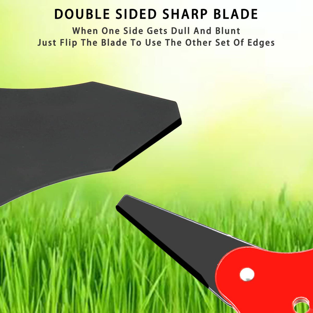 Cokacot 2PCS 6 Steel Razors Trimmer Head Reversible Weed Eater Blades Metal Mn65 Brush Cutter Blades Professional Grass Trimmer Head Replacement with 1 Pack 6 Teeth Adapter Kit for String Trimmers