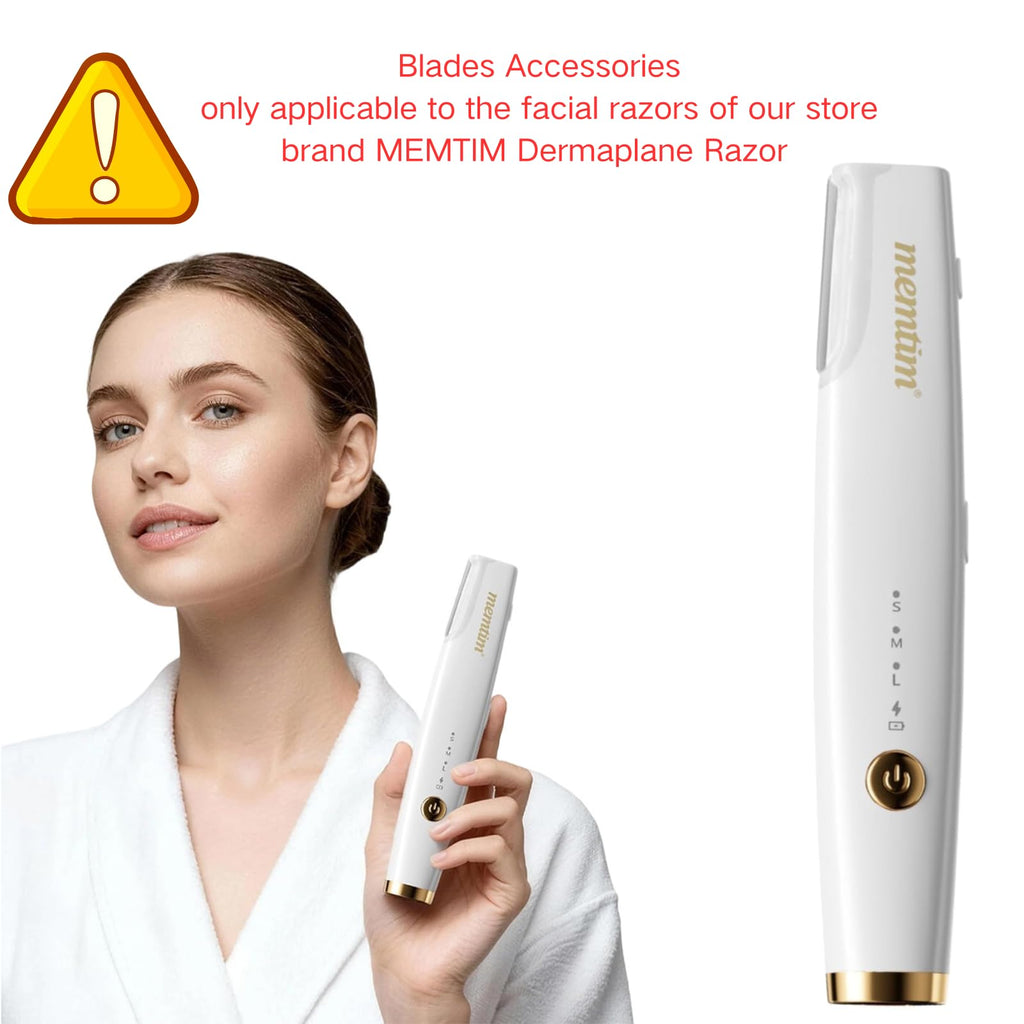 4Pcs Dermaplane Razor Blades Accessories Facial Hair Removal for Women Sonic Dermaplaning Tool(Only applicable to the facial razors of our store brand MEMTIM)