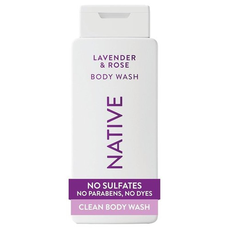 Native Body Wash - Naturally Derived Ingredients for Soft, Hydrated Skin | Lavender & Rose, 18 oz