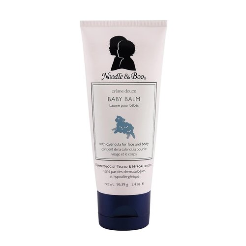 Noodle & Boo Baby Balm for Face and Body, Hypoallergenic and Natural Baby Skin Care with Organic Calendula for Sensitive Skin, Pediatrician and Dermatologist-Tested, Crème Douce, 3.4 Oz