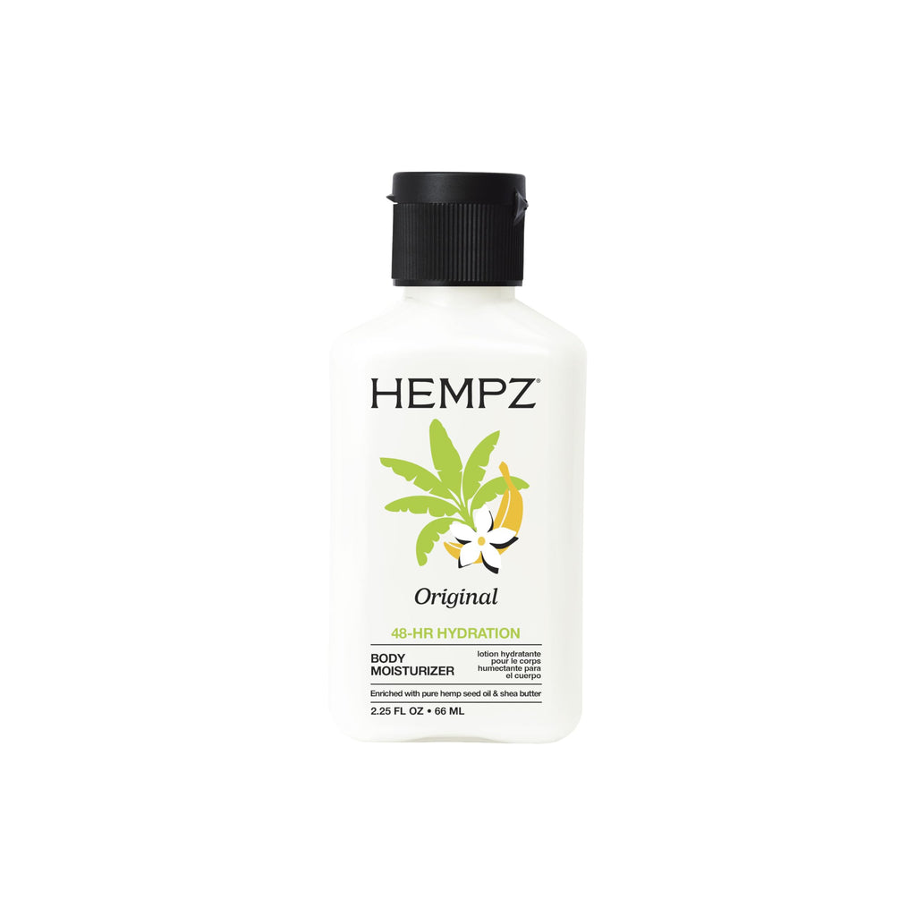 HEMPZ Mini Original Body Lotion, Floral & Banana Scent, Daily Moisturizing Cream, Shea Butter Hand and Body Moisturizer, Skin Care Products, Hydrating Hemp Seed Oil, Mini, 2.25 oz.