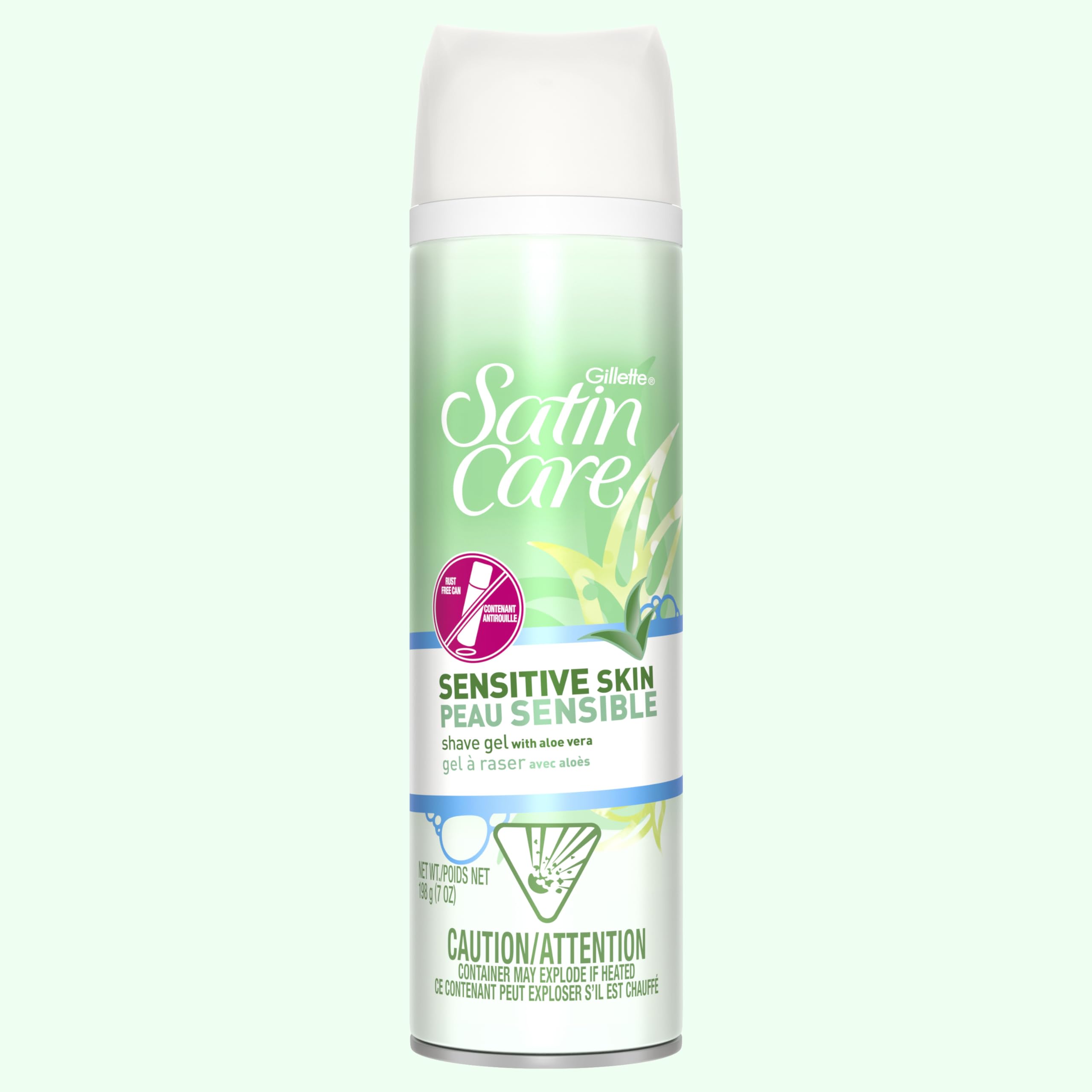 Gillette Venus Satin Care Sensitive Skin Shave Gel for Women, 7 Oz, Pack of 2
