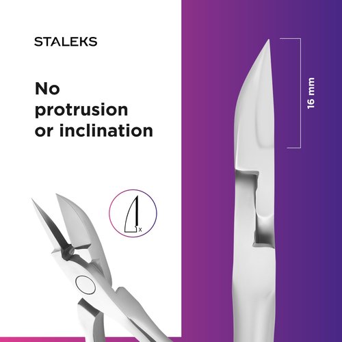 Staleks EXPERT 60 Nail Nippers 16 mm – Long Blades with Heel – Extended Grooved Handles for Precise Pedicure