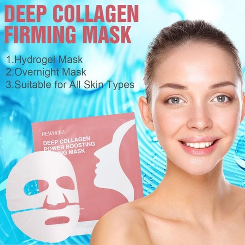 Deep Collagen Face Mask Overnight, Bio- Collagen Mask Real Deep Mask, Hydrating Hydrogel Masks with Low Molecular Collagen for Firming, Elasticity, Pore Minimizing 40g x 5ea Easter Basket Stuffers
