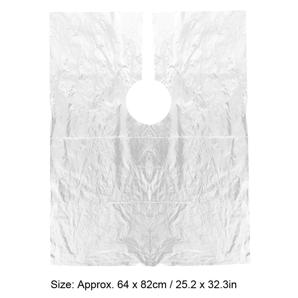 ZJchao 50pcs Disposable Hairdressing Cape, Adjustable and Clear Barber Cape Cutting, Dyeing, Perming, Coloring, 64 x 82cm