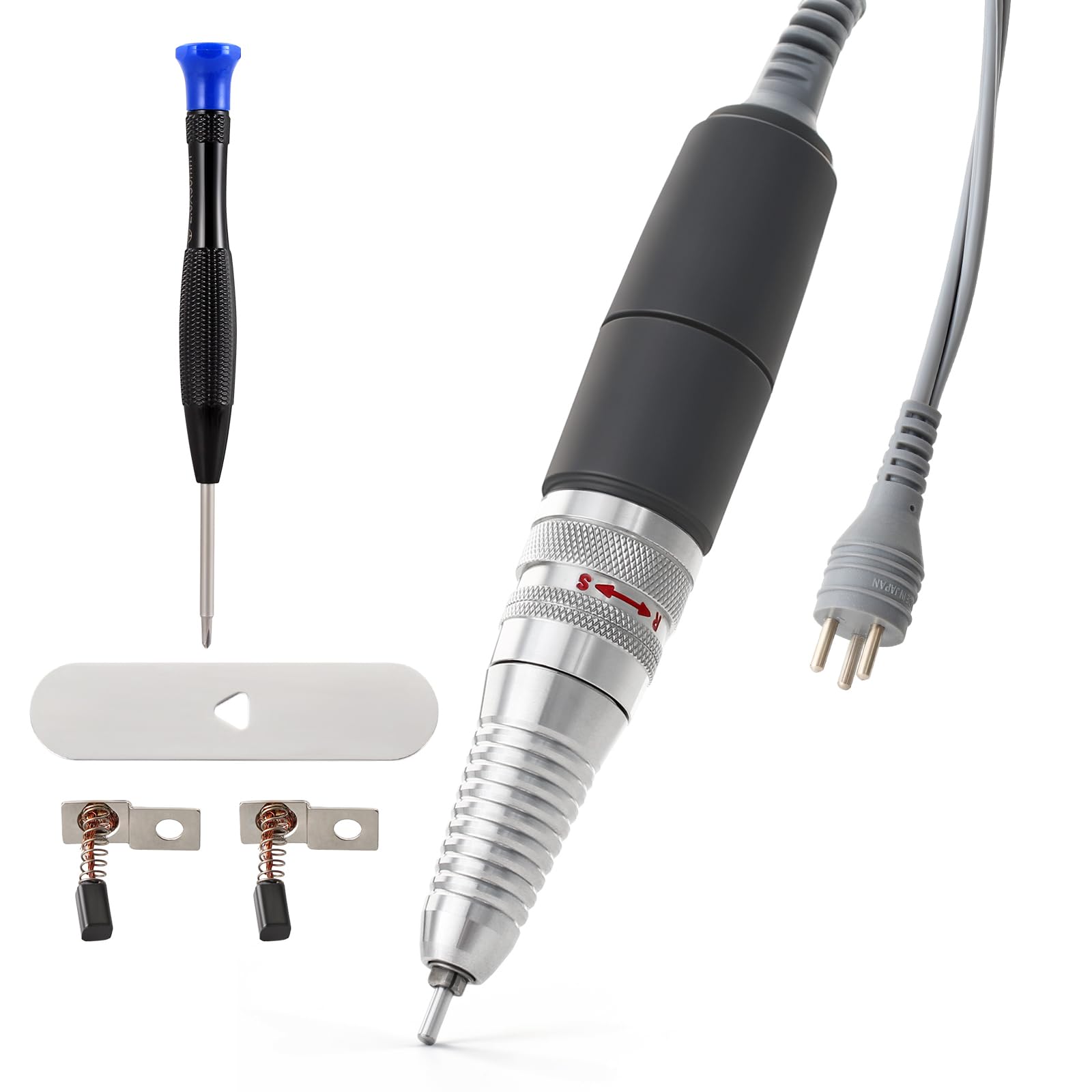 Nail Drill Handpiece for UP200, KUPA Manipro KP55, KP60, KP5000 Machine, 35000RPM Professional Electric Nail File Handle Replacement 3 Pins for Manicure Art Tool, Low Noise and Smooth (Only Handpiece)