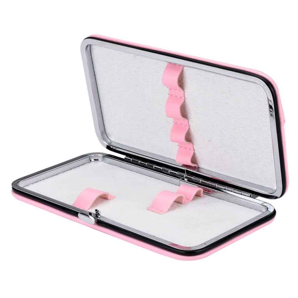 Small Tweezers Case for Eyelash Extensions, PU Leather Empty Tweezers Storage Bag, Portable Travel Case for Eyelash Grafting Extension Makeup Tools Scissors Lash Brush (Red)
