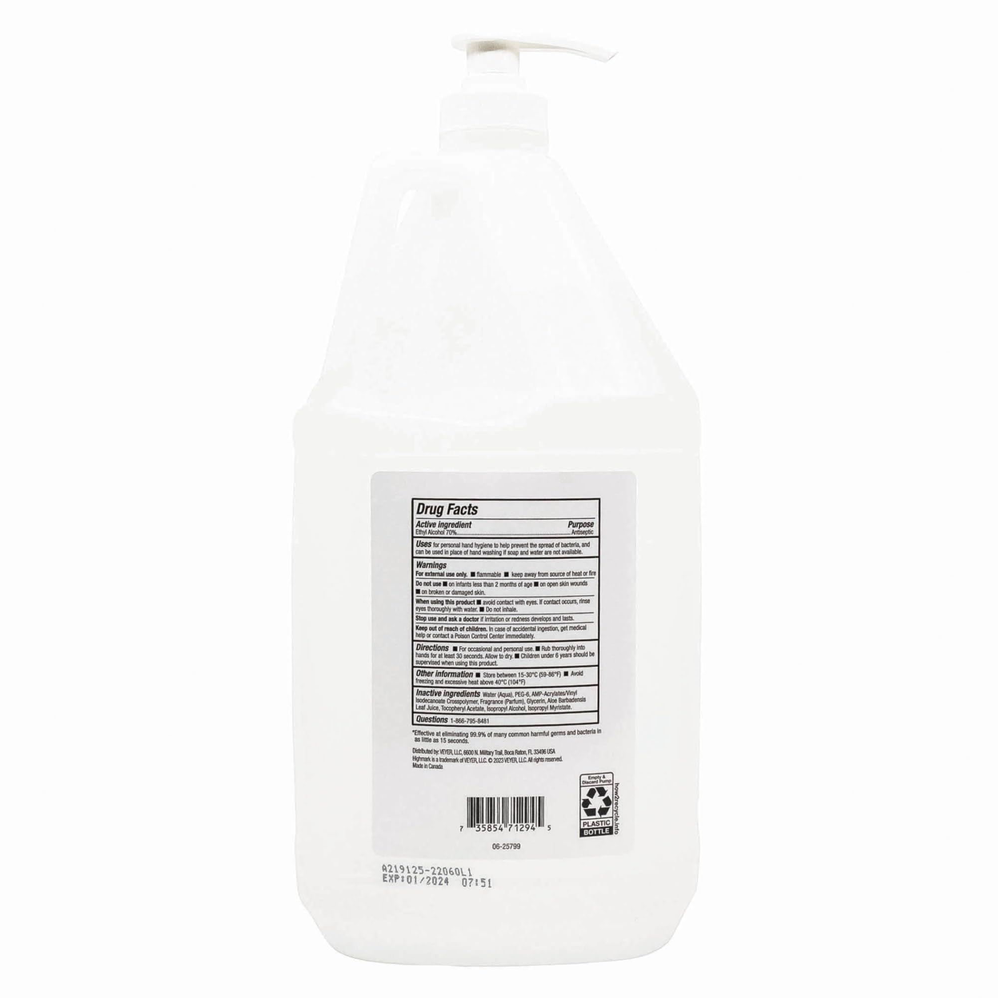 Highmark® Original Hand Sanitizer, Fresh Scent, 1 Gallon, Clear, Case Of 4 Gallons
