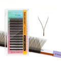 NAGARAKU yy Eyelash Extensions Dark Brown Color y lash Premade 4D Easy Fan Russian Volume Cluster 12 Rows Pre Fanned Wispies Crisscross Eye Lashes for Beauty Salon -0.07mm D Curl 8-15mm Mix Tray