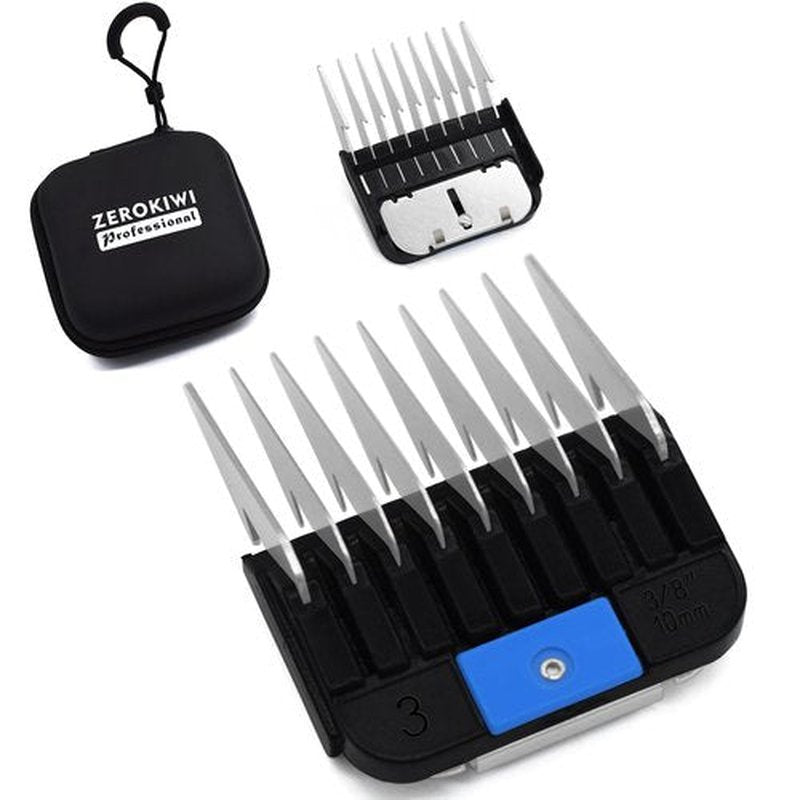 Professional A5-Style Animal Clipper Stainless Steel Color-Coded Snap-on Attachment Guard Guide Comb, 1/8"-1" Compatible with Wahl KM Series Oster A5 Andis Detachable Blade Pet Dog Groomers (#3-3/8")