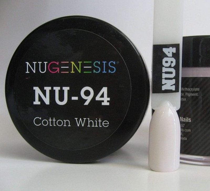 NuGenesis Nail Dipping Powder Color 1.5oz/43grams Jar - (NU94 COTTON WHITE)