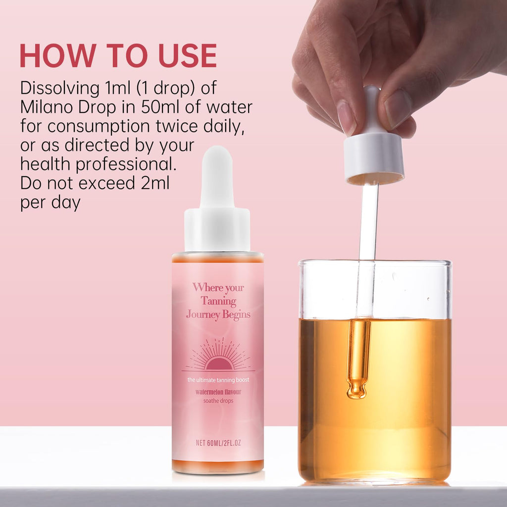 Sunless Tanning Drops to Drink, 2PCS Natural Sunless Tanning Drops for Face & Body, Enhancing Your Natural Skin Tone, Easy to Use for All Skin Types