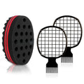 3 Pcs Afro Twist Upgrade Set: Hair Sponge Double-sided and 2 Twist Comb, Curl Sponge Hair Brush for Women Men Barber Personal Styling