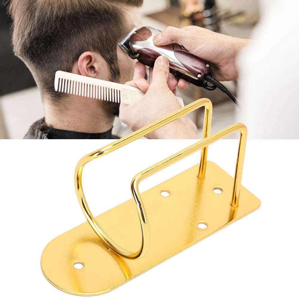 Hair Clipper Holder for barbers wall mounted, Barber Station Electric Hair Trimmer Display Rack Storage Organizer,Gold Stainless Steel Frosting Clipper Holder for Hairdresser Hairstylist Tools