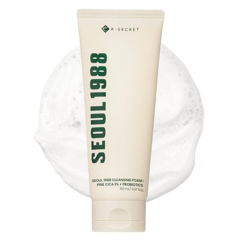 K-SECRET SEOUL 1988 Cica Cleansing Foam – Deep Pore Cleansing & Soothing Care | Daily Facial Cleanser for Sensitive Skin | Korean Skincare, 150ml / 5.07 fl oz