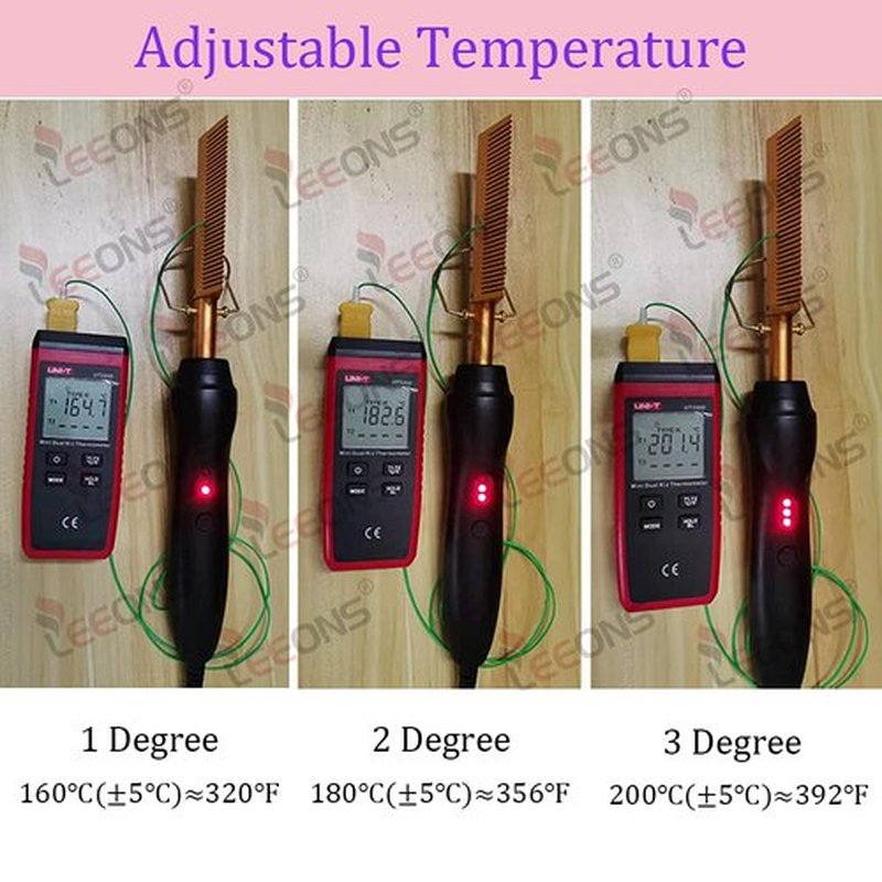 Electric Hot Comb for Wigs, Straightening Comb, Plug-In Hair Straightener for Black Hair