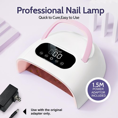 Shexnail UV Nail Lamp, Upgrade Plug-in LED Nail Lamp, Smart Sensor Portable UV Light for Gel Nails 30s Fast Cure 4 Timers for Gifts for Women
