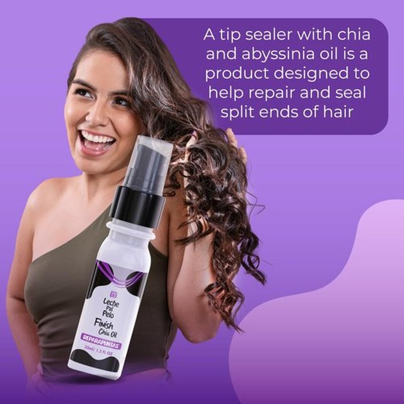 Leche Pal Pelo Traditional - Hair Oil for Frizzy Hair - Non-Greasy Haircare with Abyssinian Oil, Omega 3, and Provitamin B5 - Finish Chia Oil - 1.2 oz