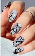 JMEOWIO Semi Cured Gel Nail Strips Halloween Gel Nail Stickers Nails Art Design Decoration Accessories
