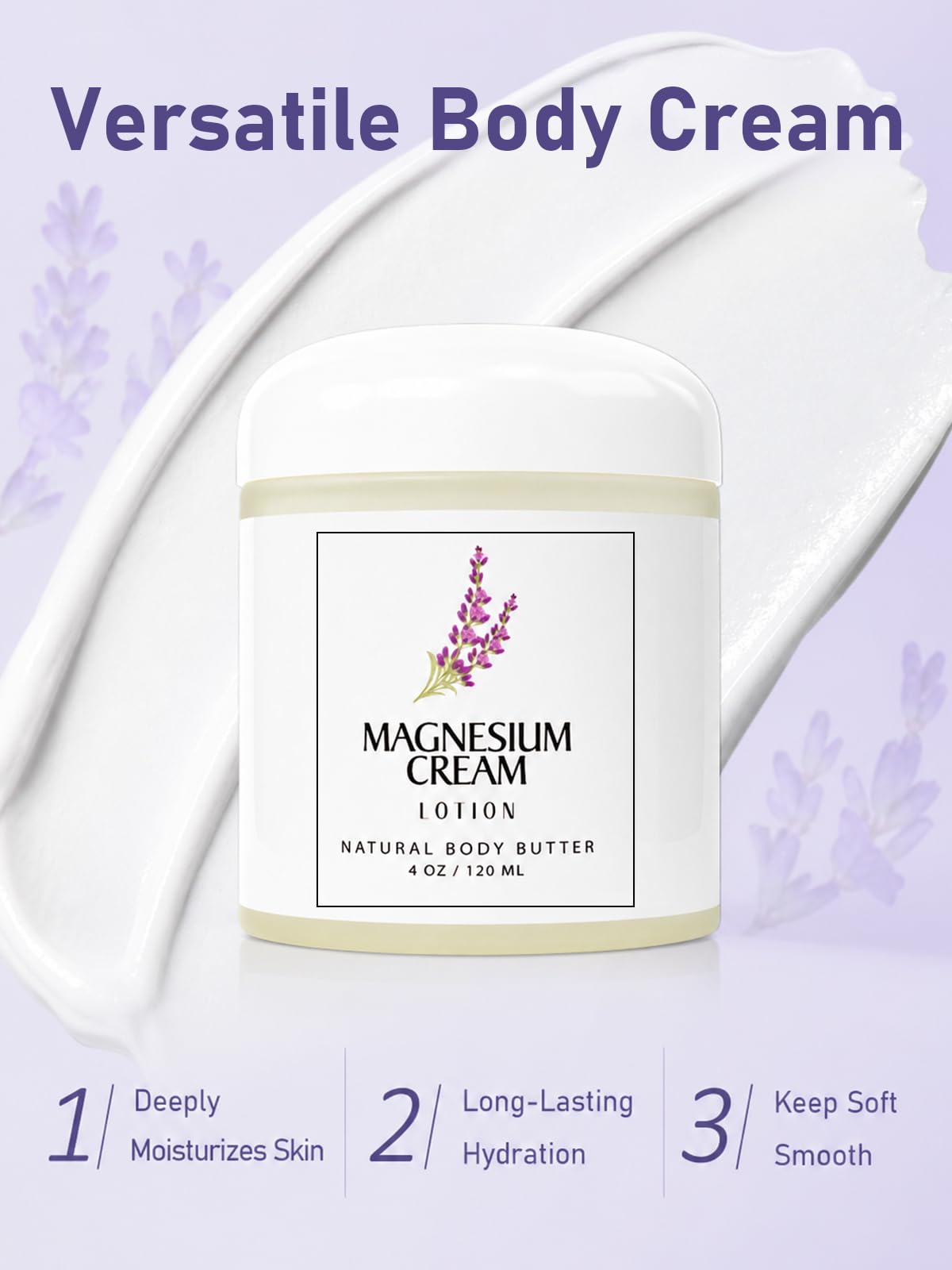 HUSPUR Magnesium Cream, Magnesium Lotion with Arnica, Soothing Relaxation with Natural Magnesium Ingredients Hydrating & Nourishing for Joints, Apply to Before Bed, 3 Packs