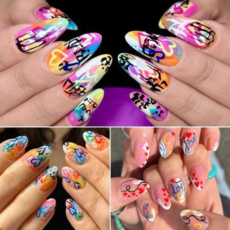 SUTOKAKA 12 Colors Nail Art Pens Set, Graffiti Dotting Nail Polish Pens Drawing Painting Point Liner Acrylic Painted Pen Kit for Home & Salon DIY Nails Art Design Manicure Tools