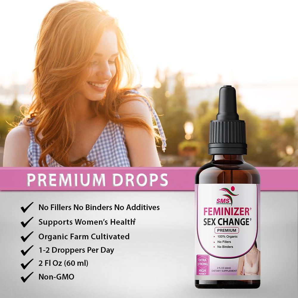 Feminizer by SMS, Pueraria Mirifica Drops for Estrogen | No Fillers | Herbal Extract | Non-GMO, Vegan, Alcohol Free Tincture | 2 Fl Oz (60ml) | for Trans Women Ladyboy LGBT