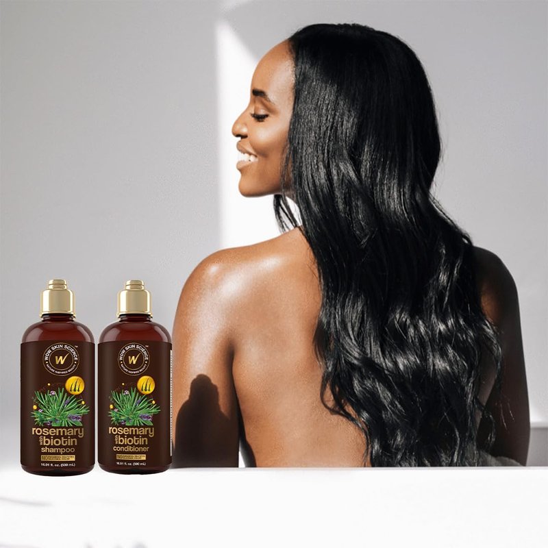 WOW Skin Science Rosemary Shampoo & Conditioner Duo - Nourishing Biotin Formula | 16.9 oz