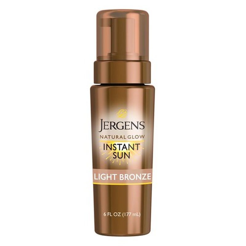 Jergens Natural Glow Self Tanner Mousse - Instant Light Bronze Tan | Sunless Tanning, 6 Oz
