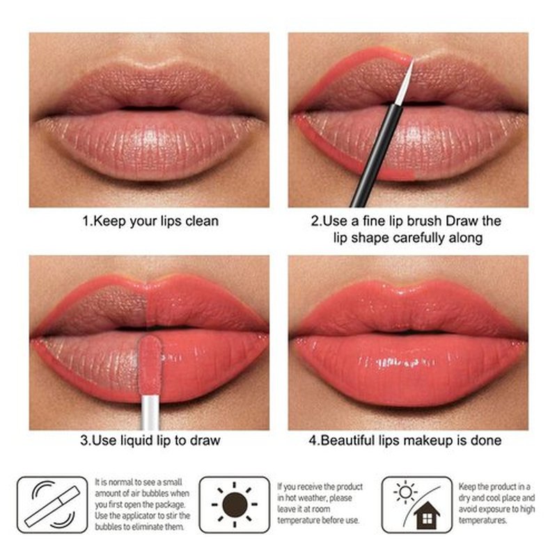 Evpct Coral Nude Pink Liquid Lip Color - Highly Pigmented, Waterproof Longwear Lipstick with Liner Brush | 20#