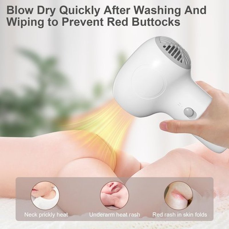 Cordless Hair Dryer for Baby, Kids Model with Charging Base, Gentle Airflow Mini Hair Dryer, Portable Travel Design, Small Dryer for Infant Delicate Skin