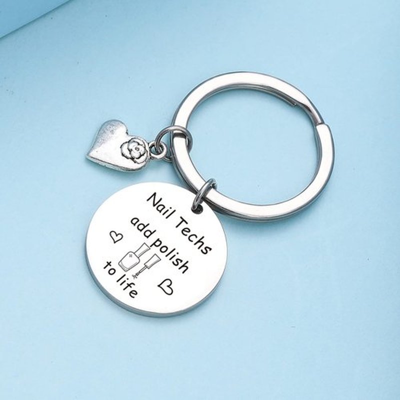 RSZOTW Nail Tech Jewelry Nail Technician Stylist Artist Gifts Manicurist Keychain Beautician Jewelry Cosmetology Gifts Manicurist Worker Keychain