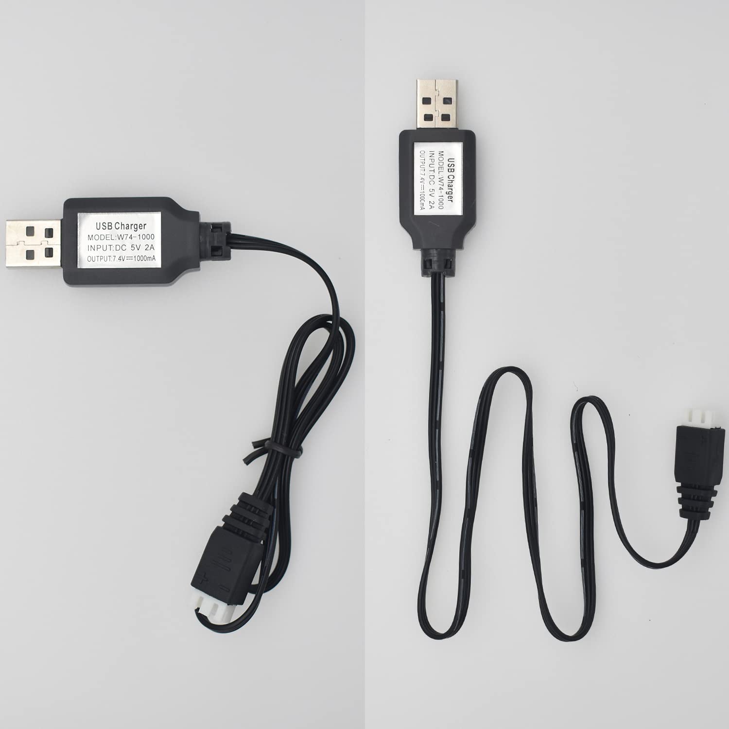 2PCS USB Charger Cable with XH-3P Connector for SCX24 RC Car, Holyton Remote Control Car, 2S 7.4V LiPo Battery RC Car, Rock Crawler FPV Drone Quadcopter