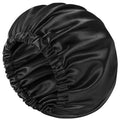 Doitory Bonnet for Sleeping Women & Men, Double Layer Silk Bonnet, Soft Satin Lined Hair Bonnets Sleep Shower Cap for Natural & Curly Hair(Black)